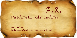 Palásti Kálmán névjegykártya